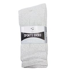 Mens Crew Socks 3pk 9-11 Gray-wholesale