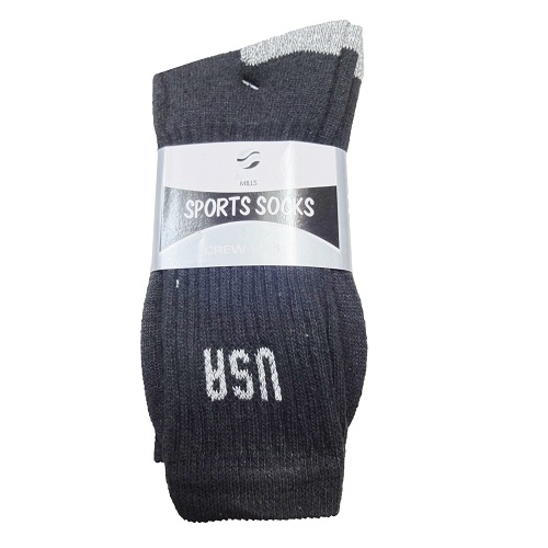 Mens Socks Crew 3pk 9-11 Black-wholesale Mens Socks Crew 3pk 9-11 Black-wholesale