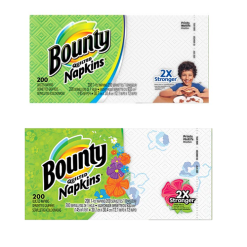 Bounty Napkins 200ct 1-Ply Asst-wholesale