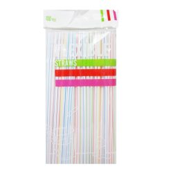 Straws Flexible 100ct Asst Clrs-wholesale