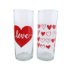 Vase Glass Printed Hearts 8.5in Clear-wholesale