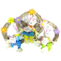 Easter Bunny Wreath 10X13in Asst-wholesale