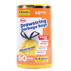 Ri-Pac Garbage Bags 60ct 4-6gl Yellow-wholesale
