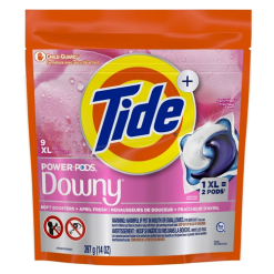 Tide Pods 9ct XL 2 In 1 W-Downy HE-wholesale