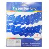 Tissue Paper Garland 12Ft Royal Blue-wholesale Tissue Paper Garland 12Ft Royal Blue-wholesale
