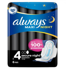 Always Maxi Pads 6ct Secure Night-wholesale