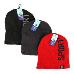 Mens Beanie Sport W-Fur Asst Clrs-wholesale