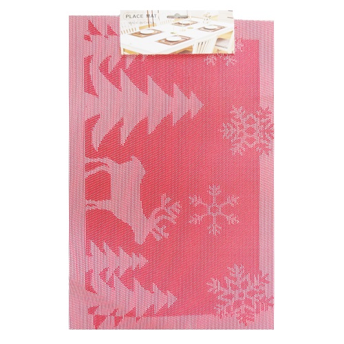 X-Mas Placemat Square Red 12X18-wholesale X-Mas Placemat Square Red 12X18-wholesale