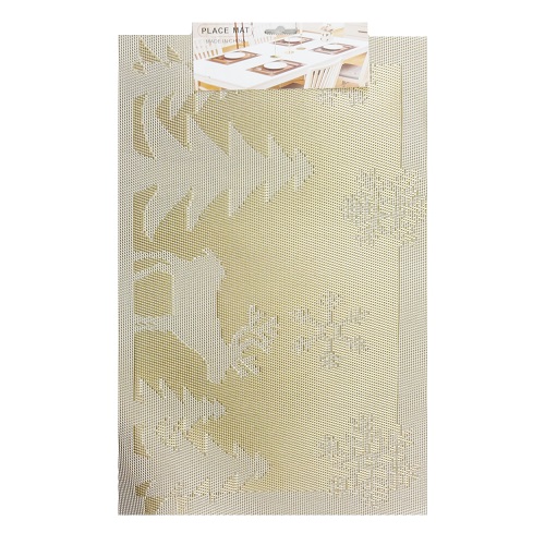 X-Mas Placrmat Square Gold 12X18-wholesale X-Mas Placrmat Square Gold 12X18-wholesale