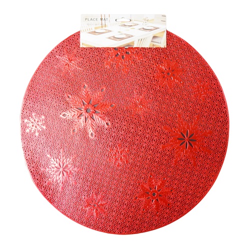 X-Mas Placemat Round Red 15in-wholesale X-Mas Placemat Round Red 15in-wholesale
