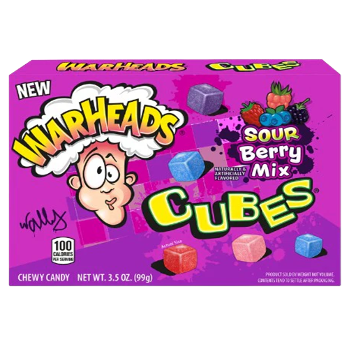 Warheads Sour Chewy Cubes 3.5oz Berry-wholesale Warheads Sour Chewy Cubes 3.5oz Berry-wholesale