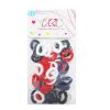 Hair Elastic Bands 40pc Mini Blue Red Wh-wholesale