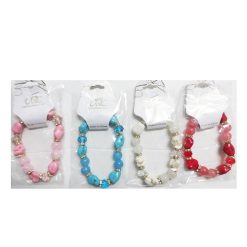 Bracelet Gemstone Beads Asst Clrs-wholesale