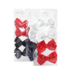 Hair Metal Clips 4pk W-Bow Ass Clrs-wholesale