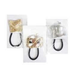 Hair Elastic Ties W-Metal Silver & Gold-wholesale