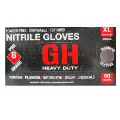 GH Nitrile Disp Gloves 50ct XL Black-wholesale