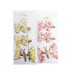 Hair Metal Clips 3pk Butterfly Asst Clrs-wholesale