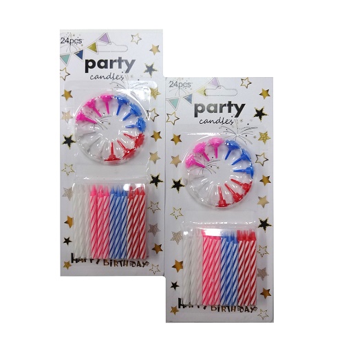 Birthday Candles 24ct W-Holders-wholesale Birthday Candles 24ct W-Holders-wholesale