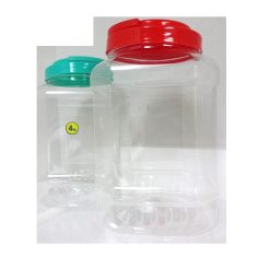 Plastic Container Square Jar Red Lid-wholesale
