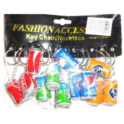 Key Chain Mini Soda Can Asst-wholesale