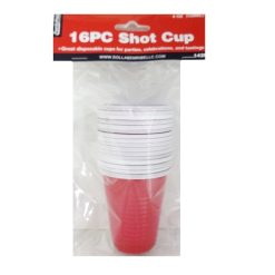 Shot Cups 4oz 16ct Plastic Red-wholesale