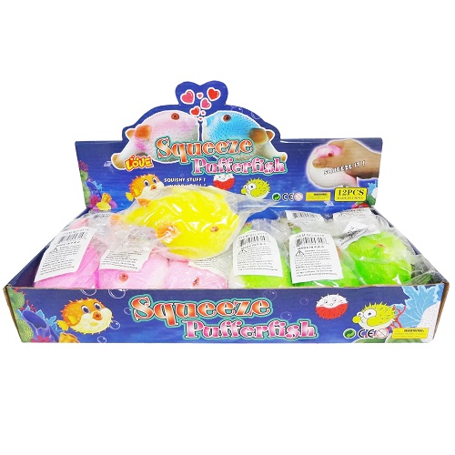 Toy Squeeze Pufferfish Asst Clrs-wholesale Toy Squeeze Pufferfish Asst Clrs-wholesale