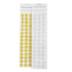 Sticker Rhinestones Stips Gold & Silver-wholesale