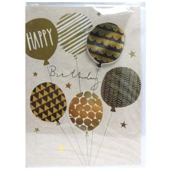 Happy Birthday Cards Asst Gold & Black-wholesale