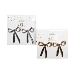 Fashion Earrings 1pair Bow Gold & Silver-wholesale