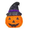 Halloween Tinsel Pumkin Decor 14in-wholesale