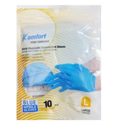 Komfort Nitrile Gloves Blue 10ct Lg-wholesale