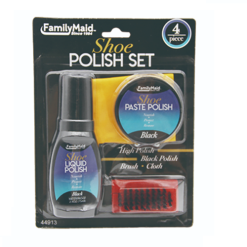 Shoe Polish Set 4pk Black-wholesale