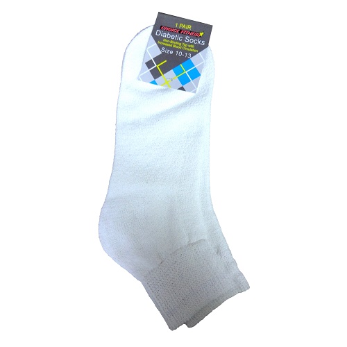 Diabetic Ankle Socks 1pk 10-13 White-wholesale Diabetic Ankle Socks 1pk 10-13 White-wholesale