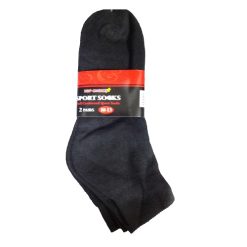 Ankle Socks 2pk 10-13 Black-wholesale
