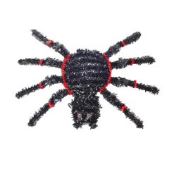 Halloween Tinsel Spider Black 14in-wholesale