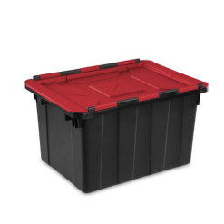 Sterilite Storage Box 48qt Black Red Lid-wholesale