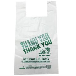 T-Shirt Bags 200ct Reusable Wht 12 X 22-wholesale