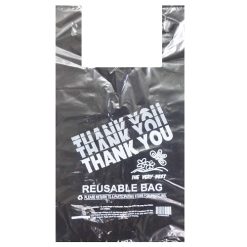 T-Shirt Bags 200ct Reusable Black 12X22-wholesale