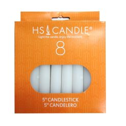 HS Candle 5in 8pk White-wholesale