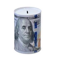 Coin Bank Tin USD 6in-wholesale