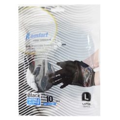 Komfort Nitrile Gloves Black 10ct Lg-wholesale