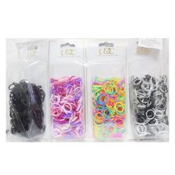 Hair Rubber Bands 500pc Asst Clrs-wholesale
