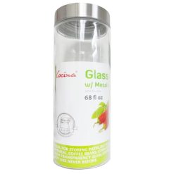 Glass Jar W-Metal Lid 68oz-wholesale