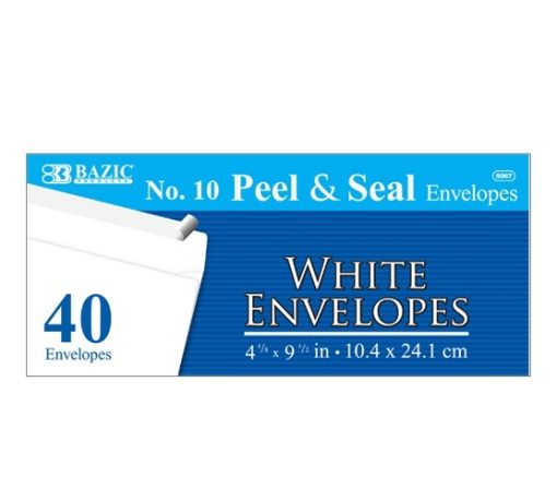 Envelopes 40ct #10 White Peel & Seal-wholesale