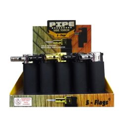 Pipe Side Torch Lighter 5-Flags Black-wholesale
