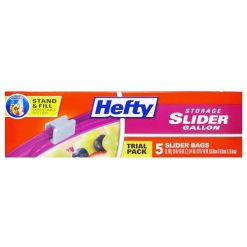 Hefty Storage Bags Slider 5ct Gallon Siz-wholesale