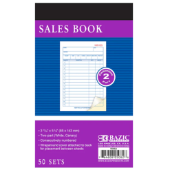 Sales Book 50 Sets 3¾ X 5½in-wholesale