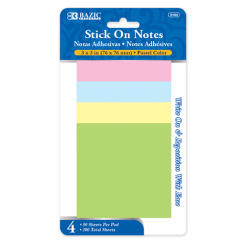 Stick On Notes 3 X 3 50 Sheets Pastel As-wholesale
