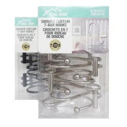 Shower Curtain Hooks 12ct T-Bar-wholesale