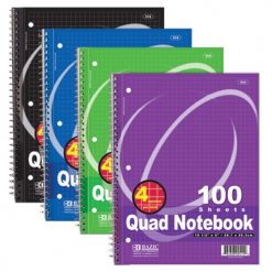 Quad Notebook 100 Sheets Spiral